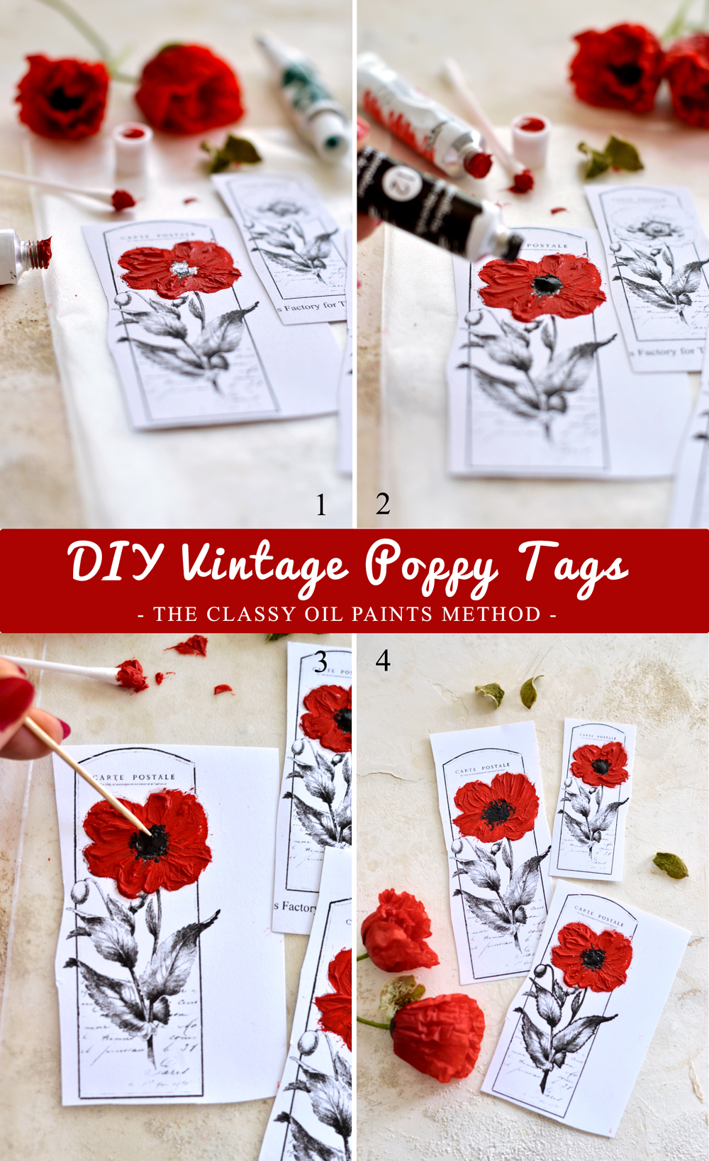 Coloring in Poppy Flowers with Paint