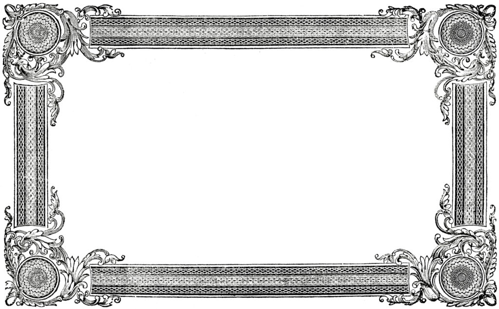 vintage document frame clipart