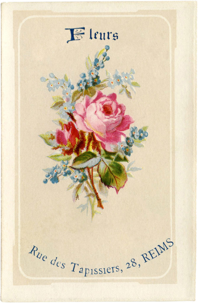 French fleurs rose bouquet image