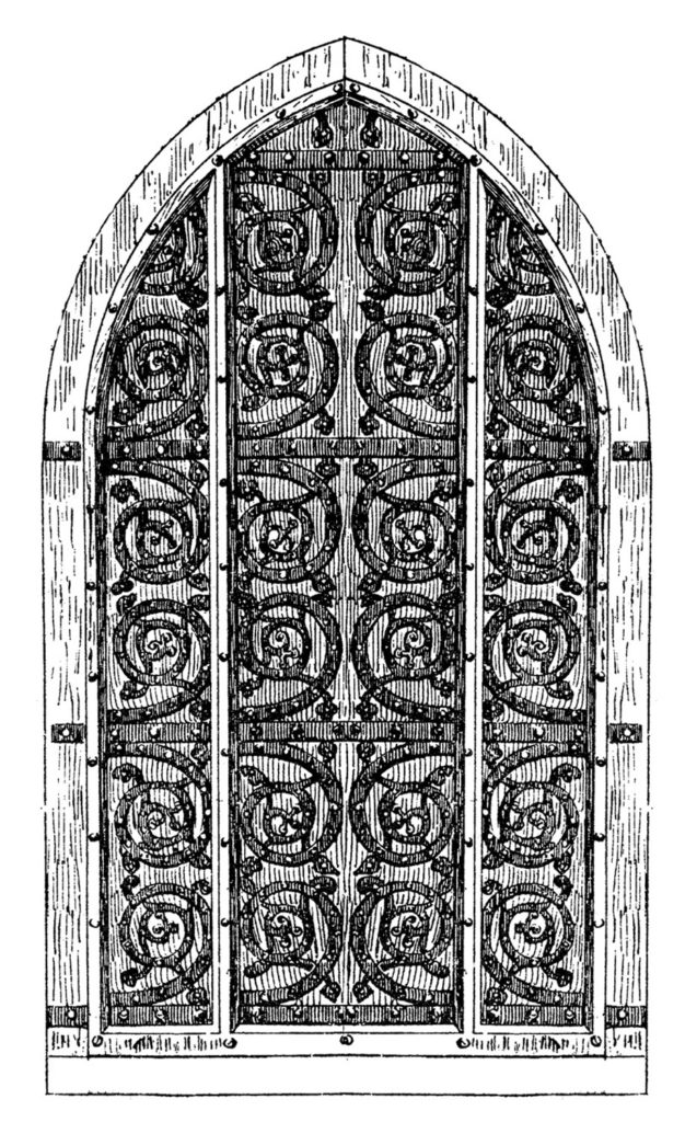 vintage Gothic arched door image