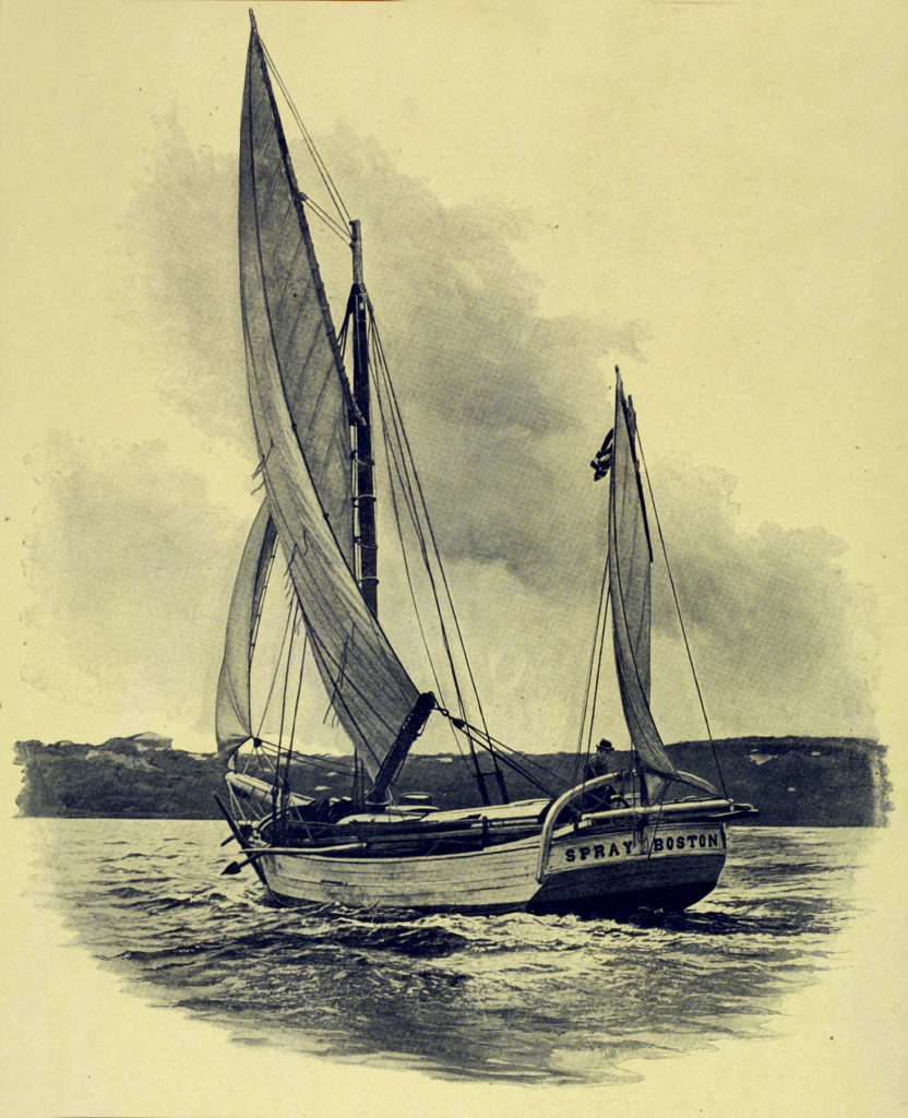 vintage blue sail boat image