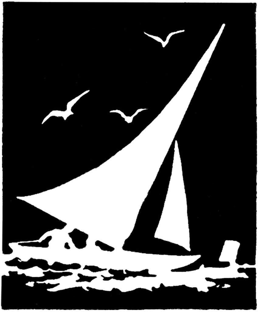 vintage sailboat silhouette clip art