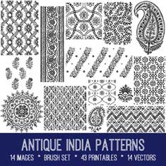 antique India patterns bundle