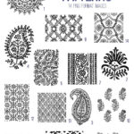 antique India patterns digital image bundle