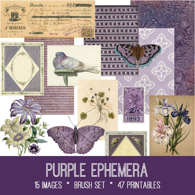 Purple Ephemera Kit