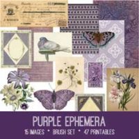 Vintage purple ephemera bundle