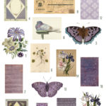 vintage purple ephemera digital image bundle