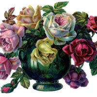 roses centerpiece vase clip art