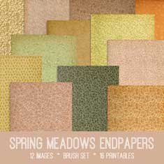 vintage spring meadows endpapers bundle
