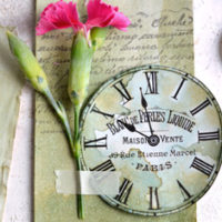 French Clock with Pink Flowers