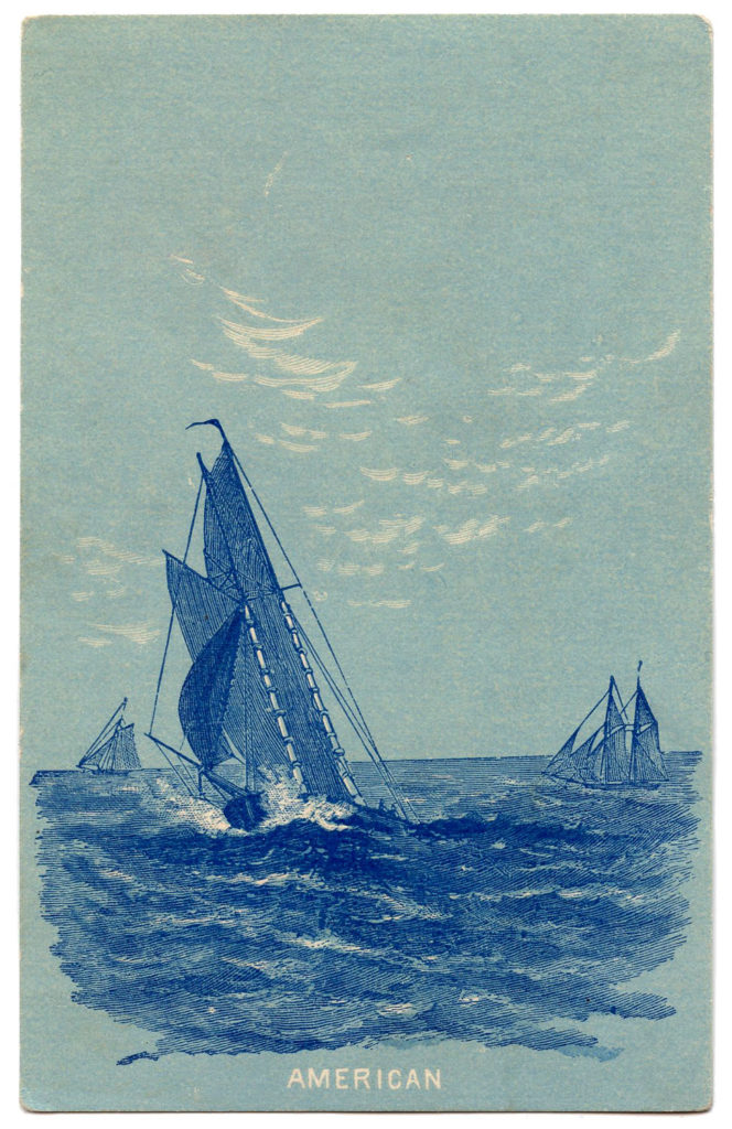 vintage American sailboat illustration