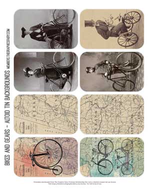 Bicycle Collage with people and maps