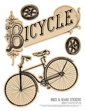 Bicycle Collage stickers
