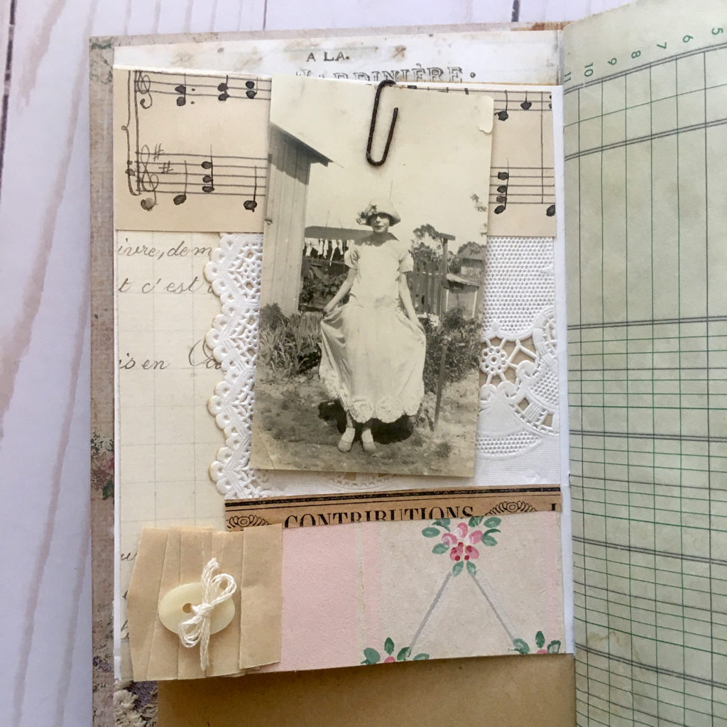 collaged journal page vintage photo image