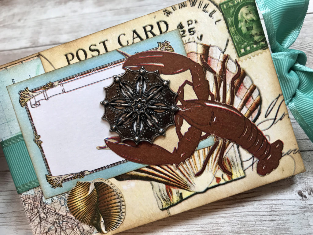 metal embellishment lobster post card image