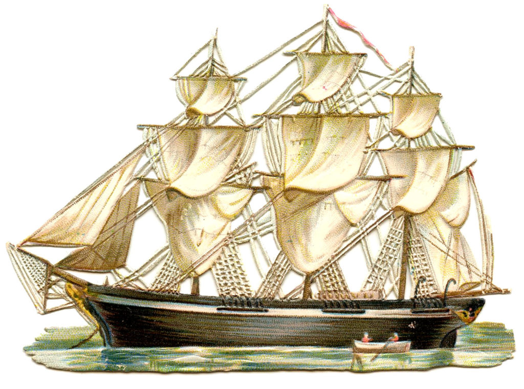 ship vintage illustration