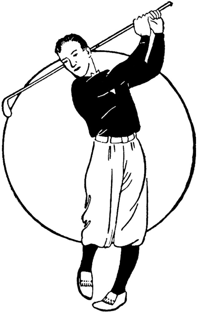 vintage golfer clipart