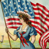 Image of woman with American flag