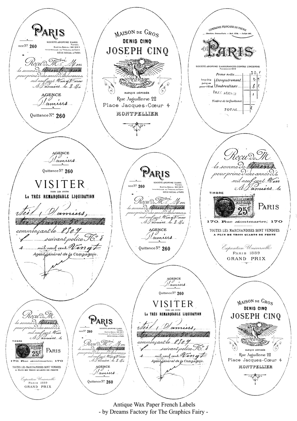 Antique Wax Paper Labels