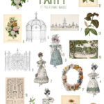 vintage garden party ephemera digital image bundle