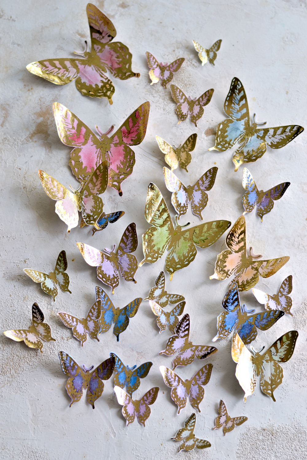 DIY Gold Foil Butterfly Stickers