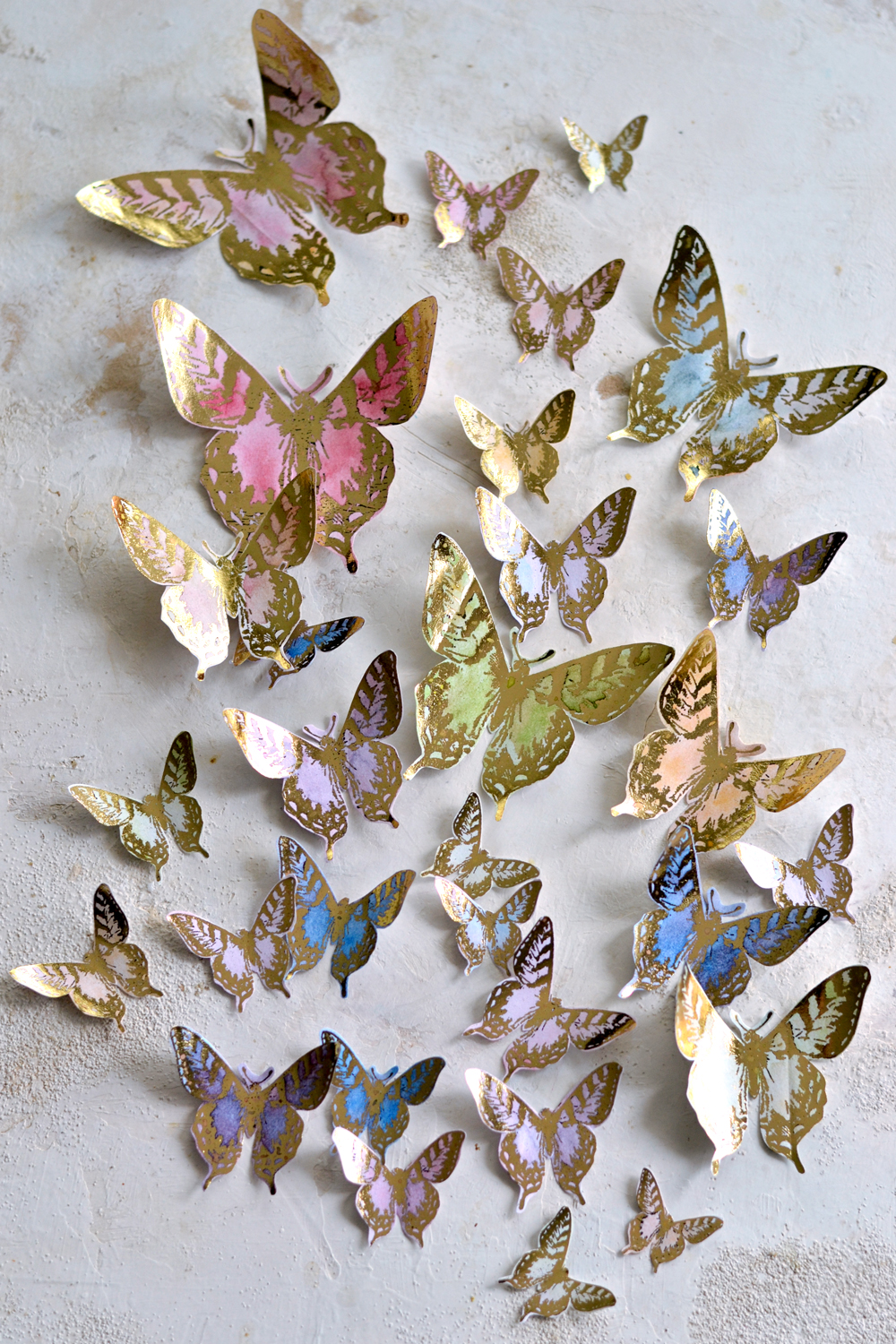 the Paper Studio, Whimsical Foil Butterfly Stickers, 34 Stickers