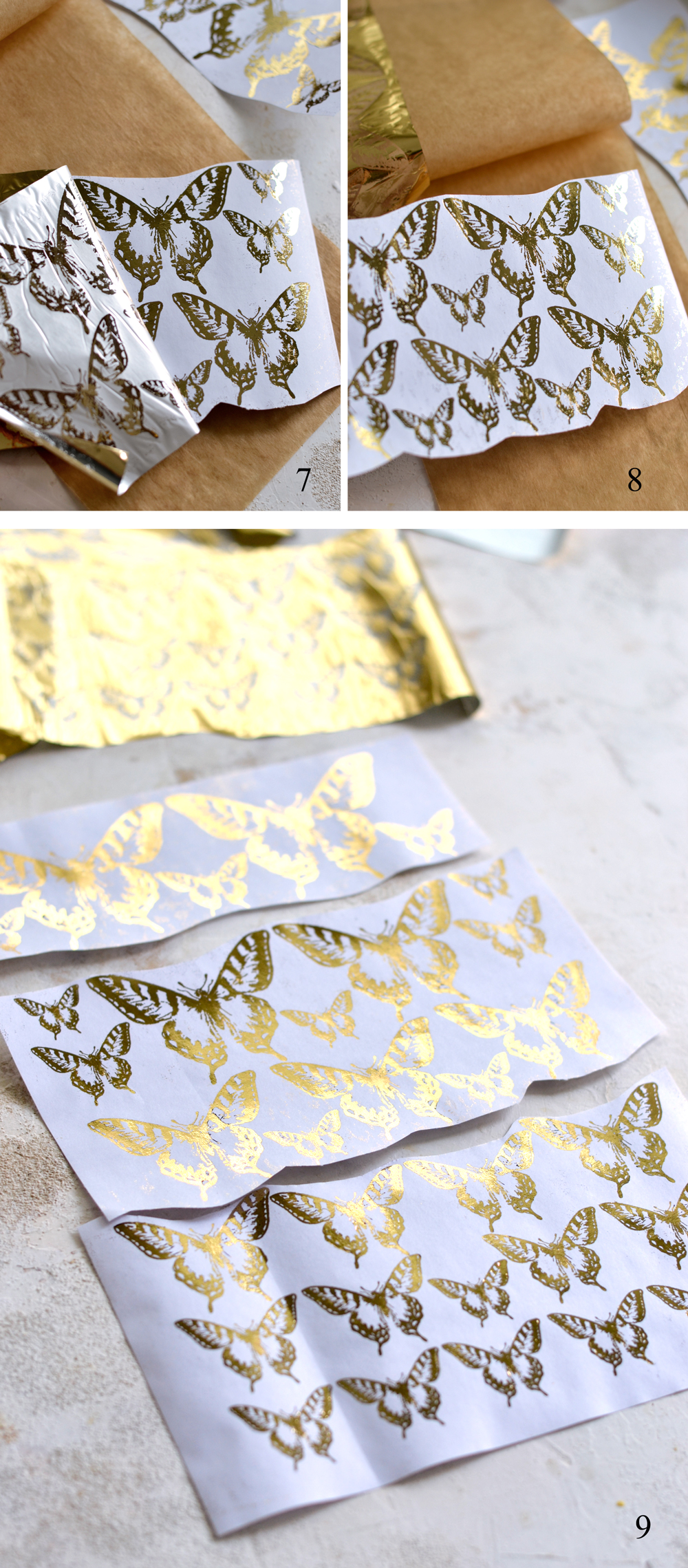 gold foiled butterflies