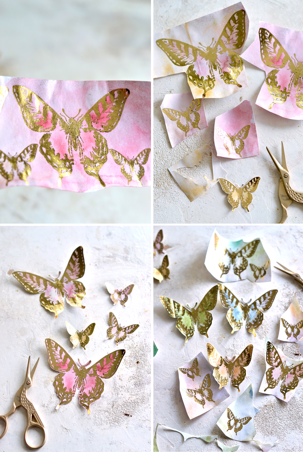 diy gold foil butterfly stickers free printable the graphics fairy