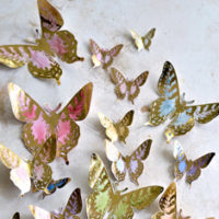 Gold foil paper butterflies