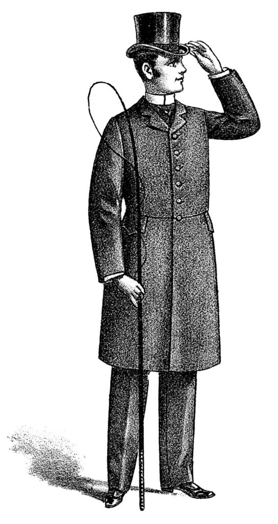 Victorian man suit top hat image