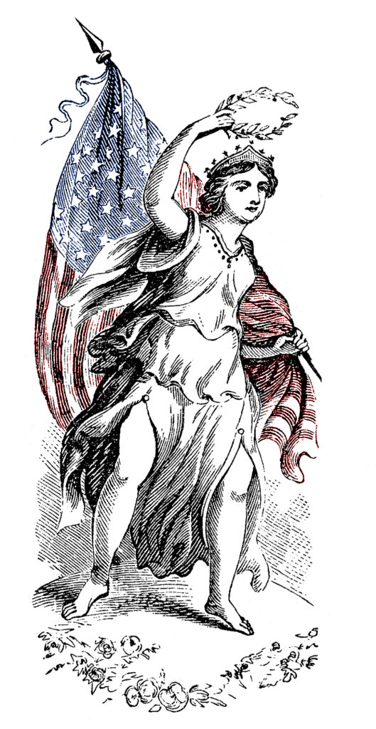 Lady LIberty Flag Clipart