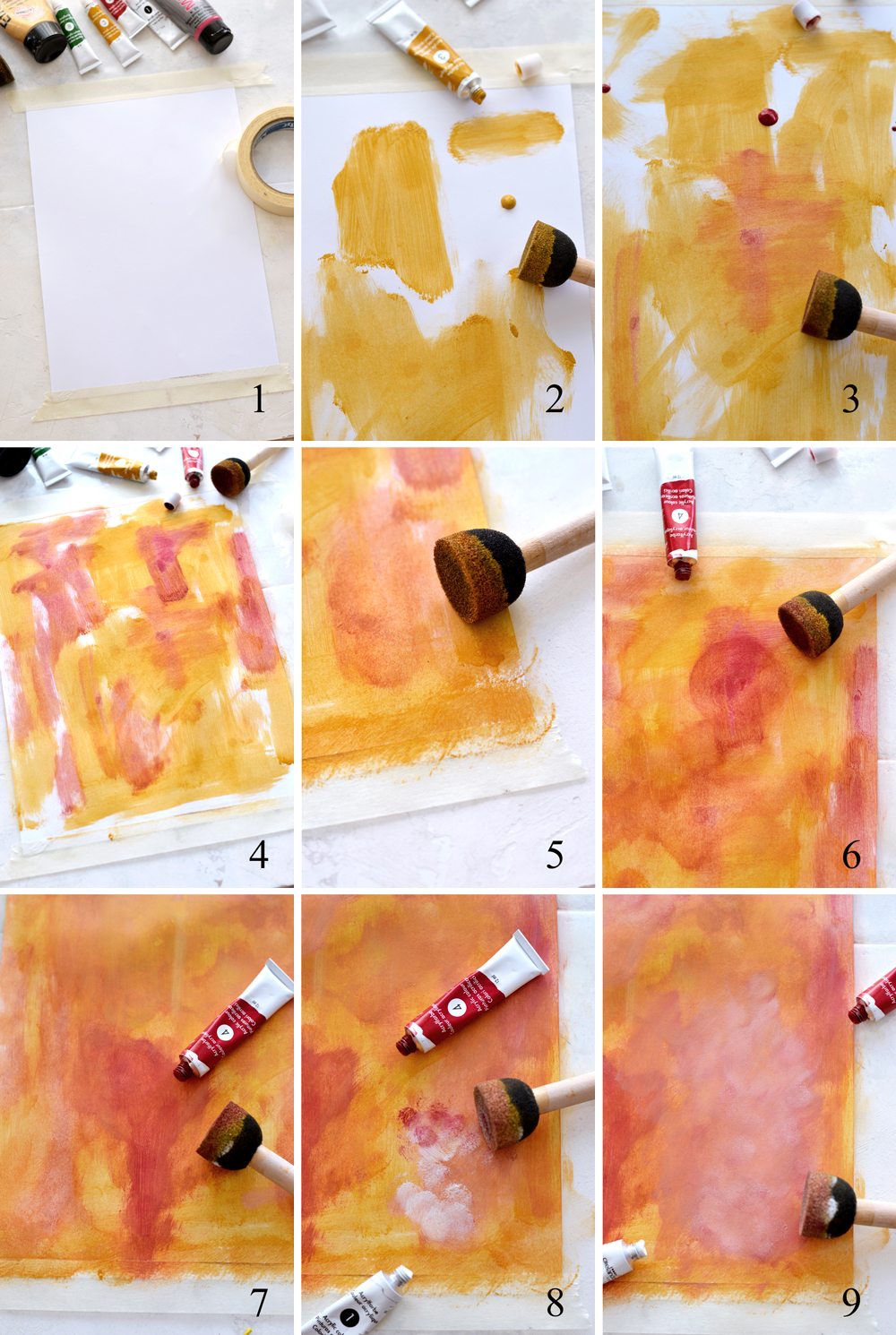 Painting paper with a brush