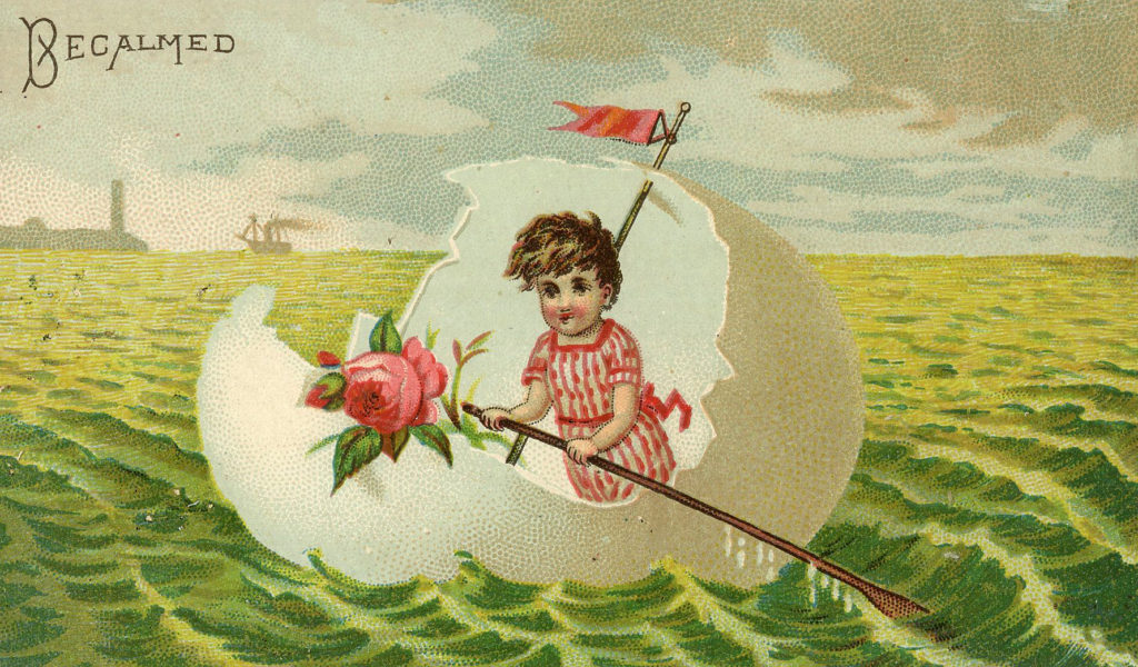 eggshell boat child image