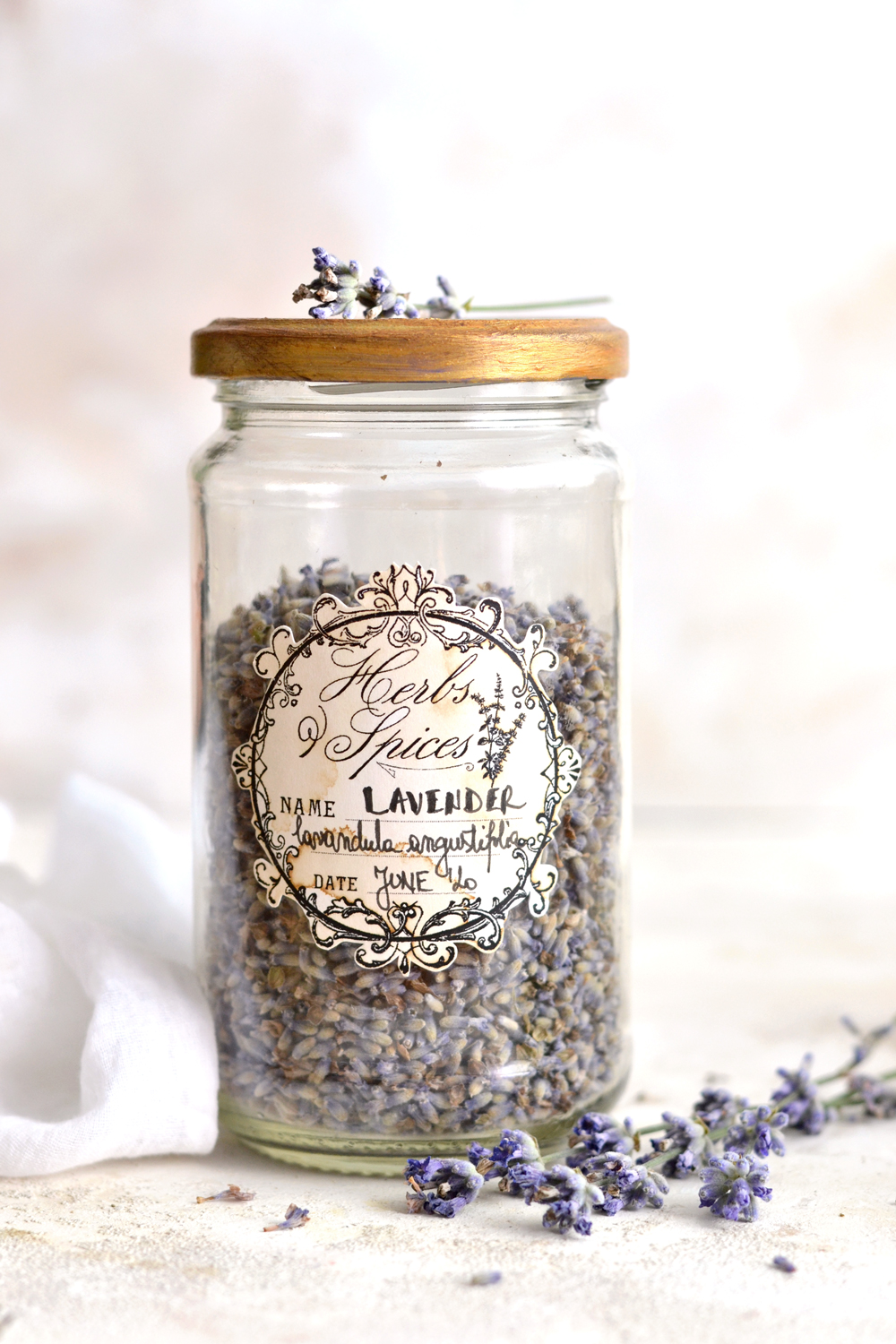 closeup lavender jar