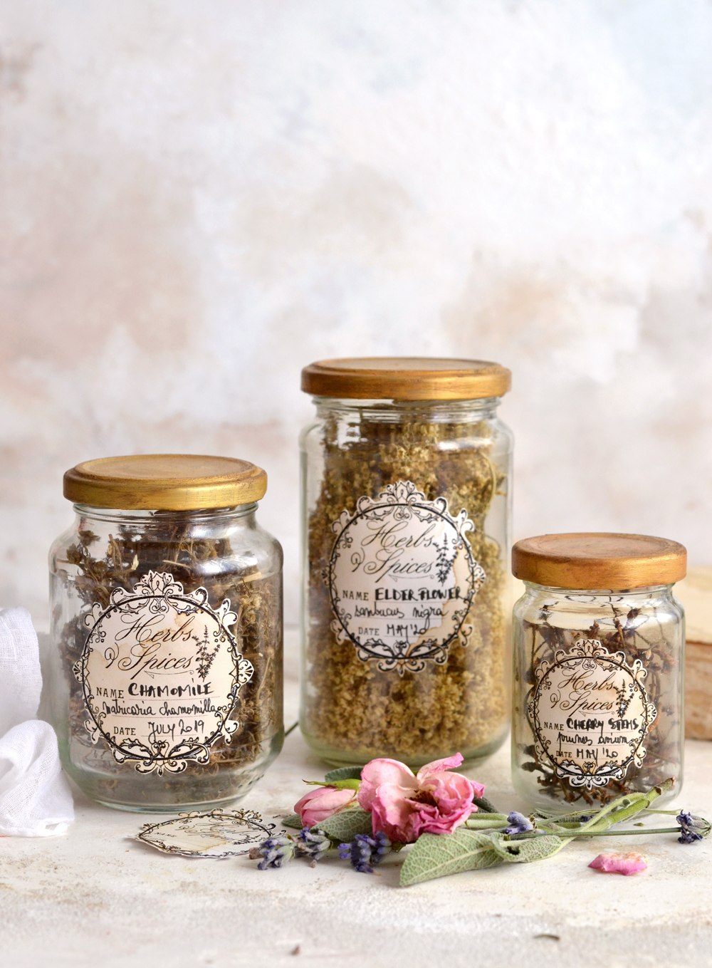 three different size DIY Apothecary Jars