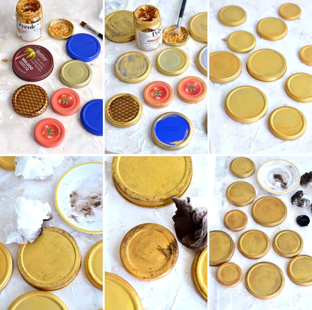 Jar lids with paint