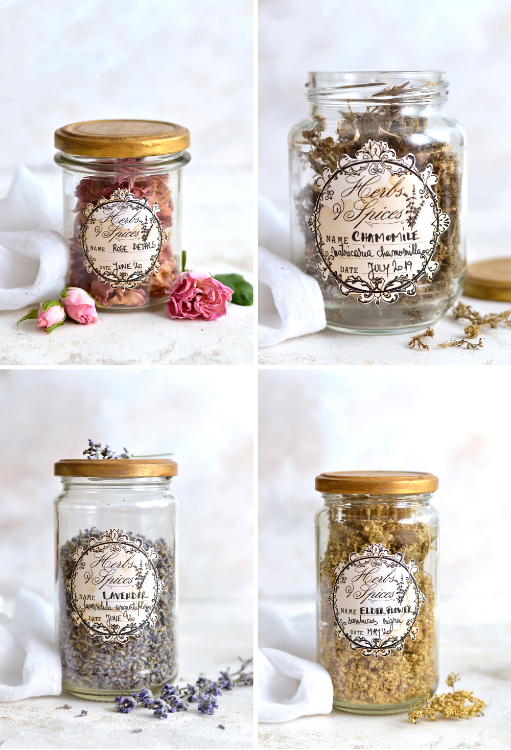 DIY Herbs and Spices Apothecary Jars - Dreams Factory