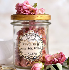Jar with dried roses