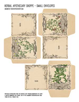 Herbs Collage envelopes