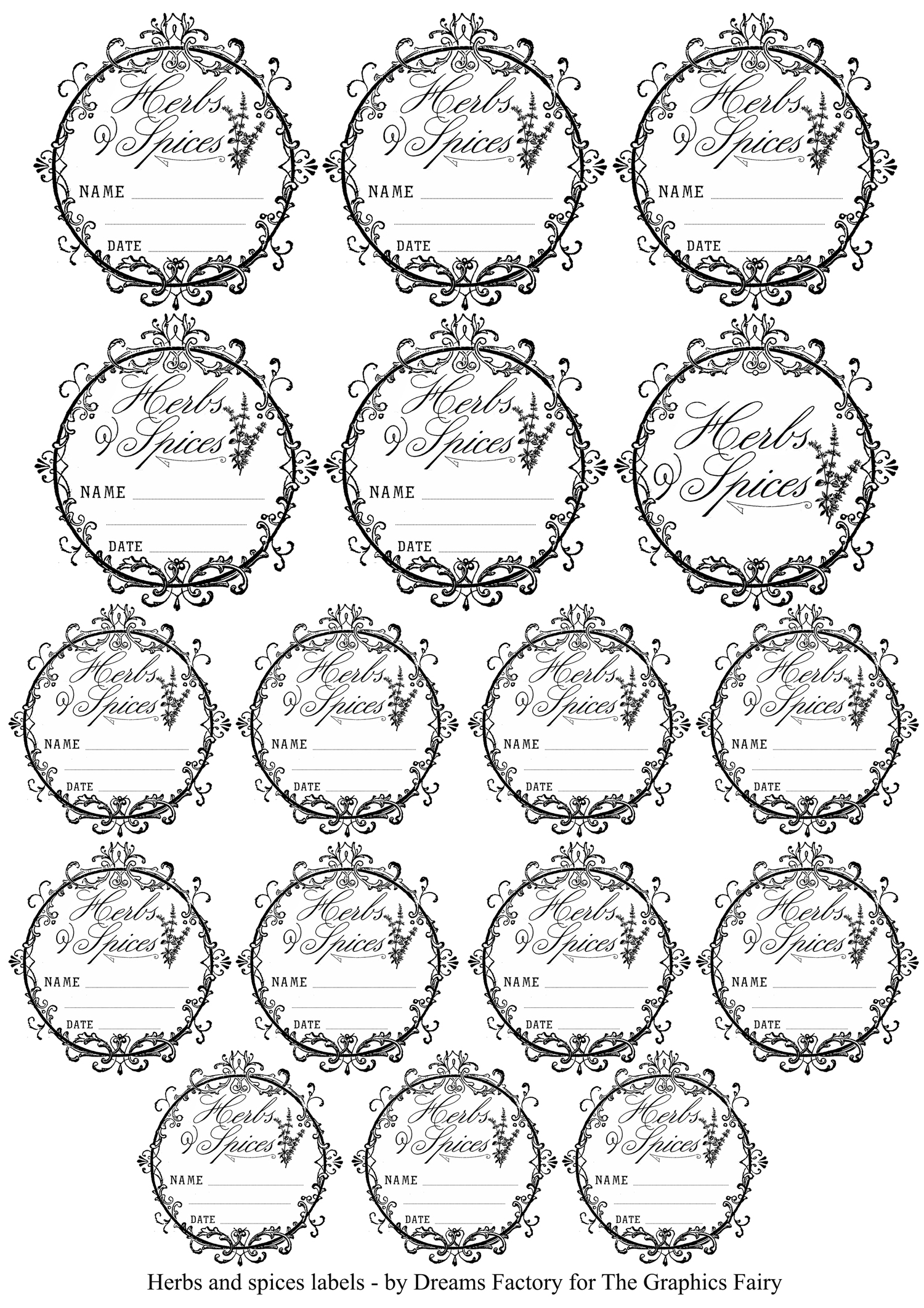 Printable Herb and Spice Jar Labels