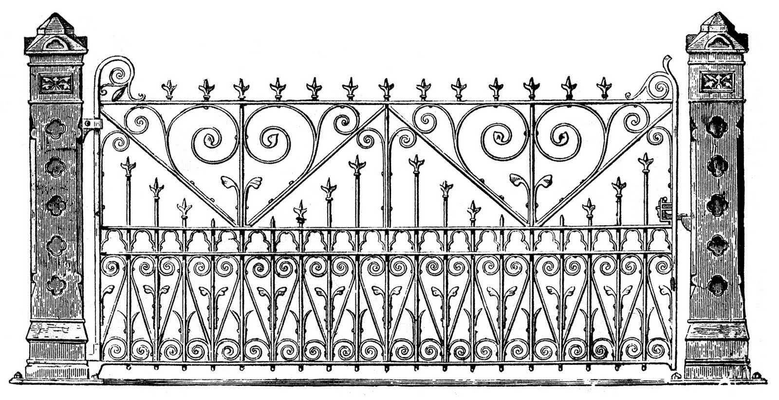 long antique iron gate image