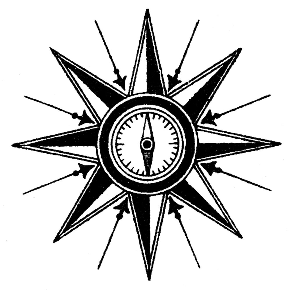 north point compass vintage clipart