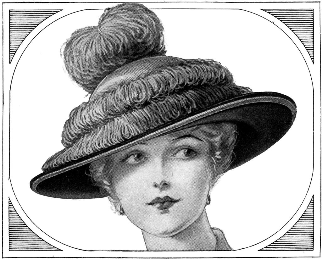 vintage lady fancy hat image