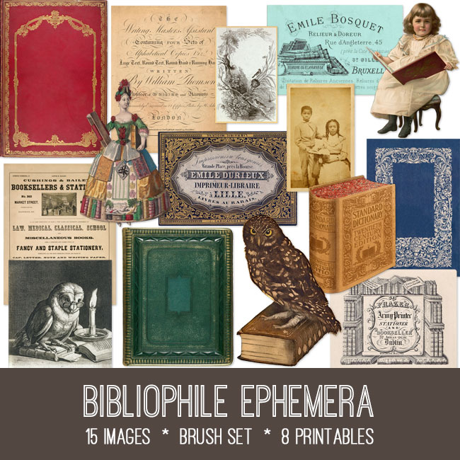 Bibiliophile Ephemera vintage images