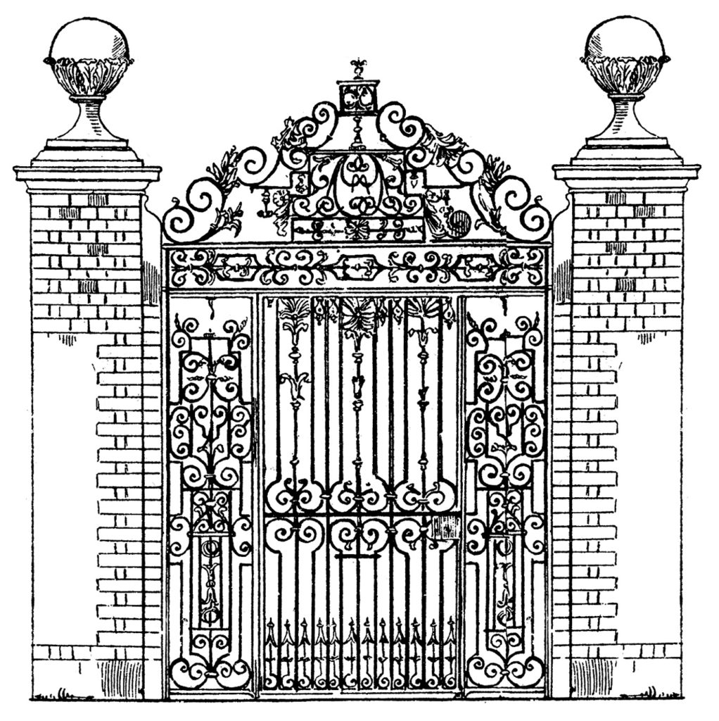 iron brick antique gate image