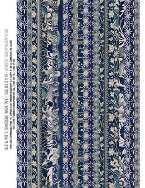 blue Chinoiserie collage  tape