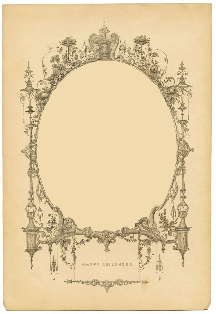 sepia fancy oval frame illustration