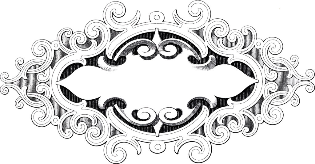 ornate baroque label frame clipart