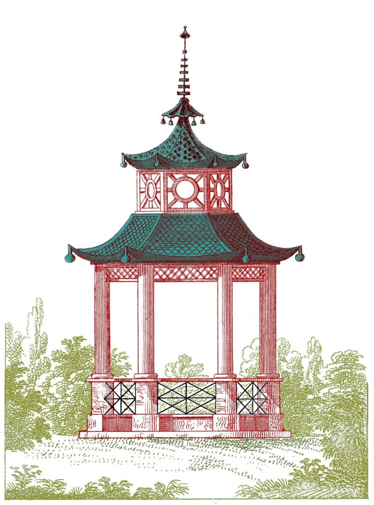 garden pagoda illustration