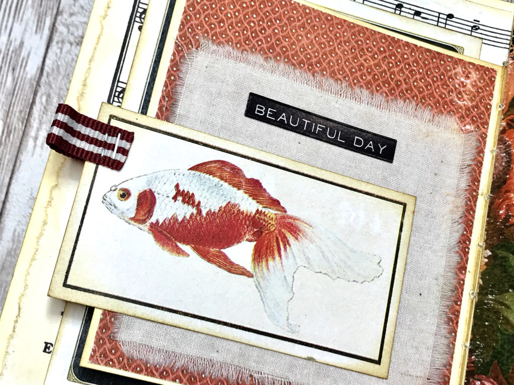 goldfish image linen journal page